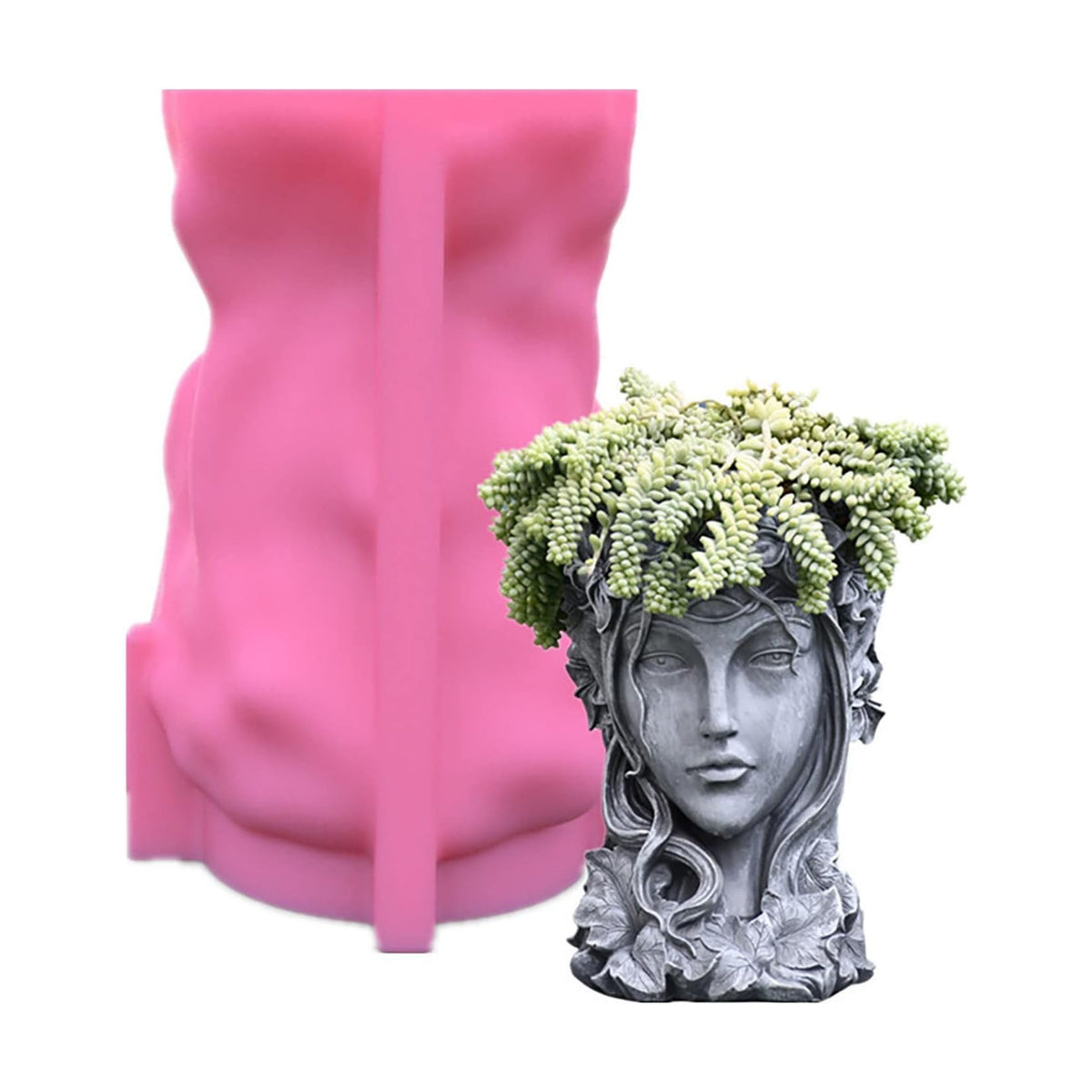 Flower Pot Mould for Cement Silicon DIY Concrete Plant Vase Moulds Handmade Home Decoration Tool Pen Holder Resin Epoxy Silicone Mold (G102)