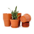 WOUSIWER 16 Pack 6 inch Plastic Planters, Plastic Indoor Planter Flower Pots, Heavy Duty and Stylish 6 Inch Plant Pots