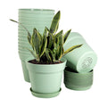 WOUSIWER 16 Pack 6 inch Plastic Planters, Plastic Indoor Planter Flower Pots, Heavy Duty and Stylish 6 Inch Plant Pots