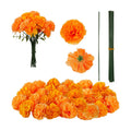 Waydress 20 Pcs Artificial Marigold Flowers Halloween,Orange