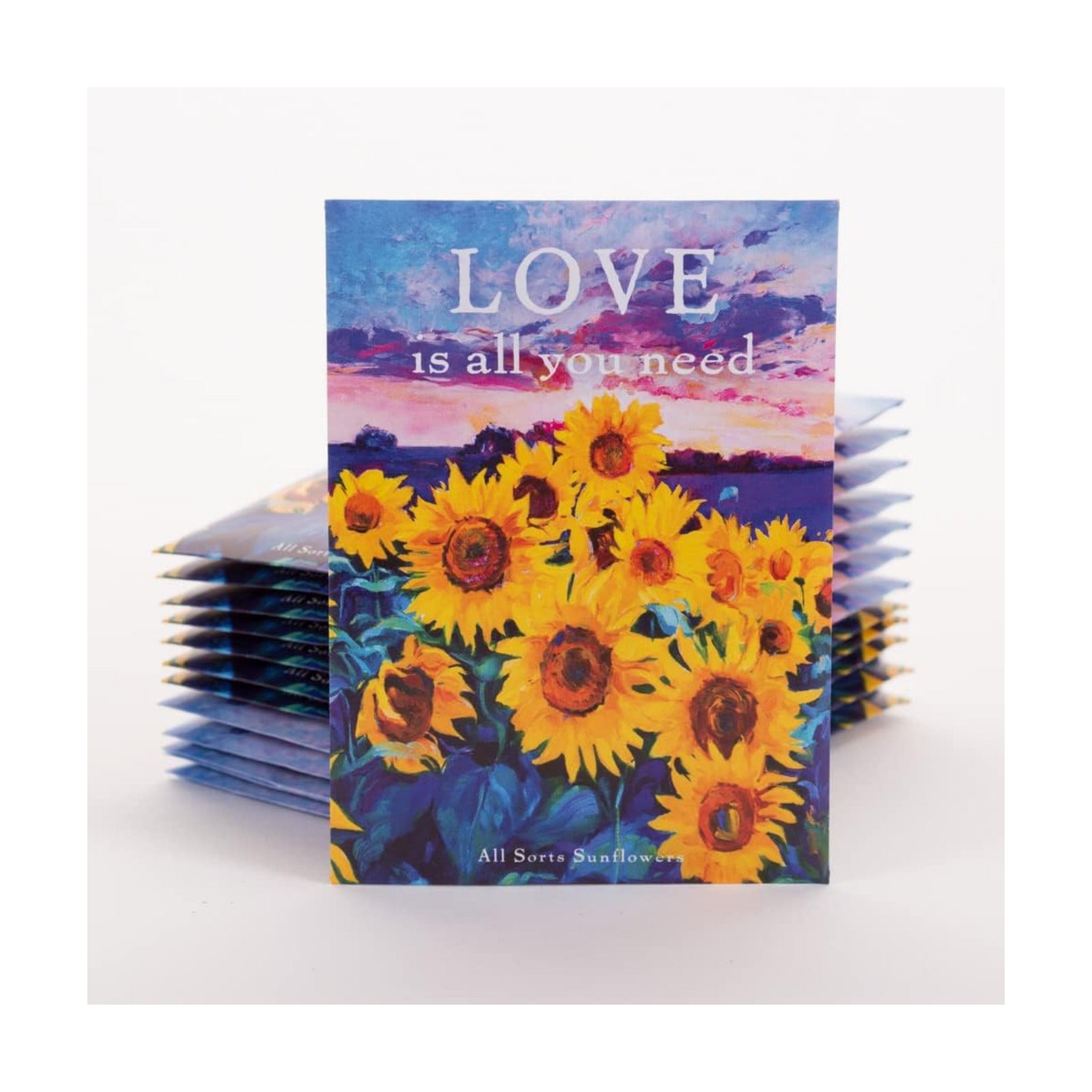 Love is All You Need - 25 Assorted Sunflower Packets for Planting, Helianthus Flower Seeds, Beautiful Valentine's Day