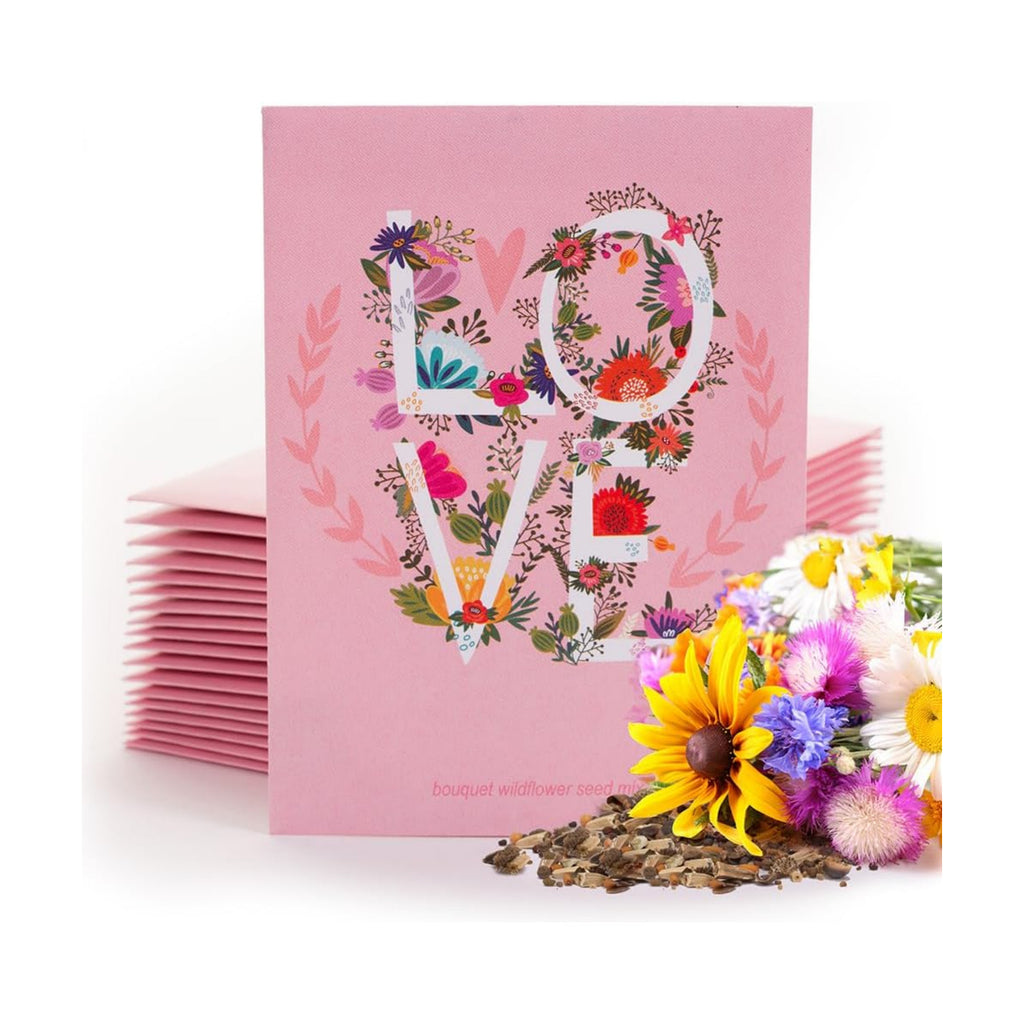Love Bouquet Wildflower Packets, 25 Packets for Planting - Garden Seeds to Grow Live Plants - A Beautiful Valentines