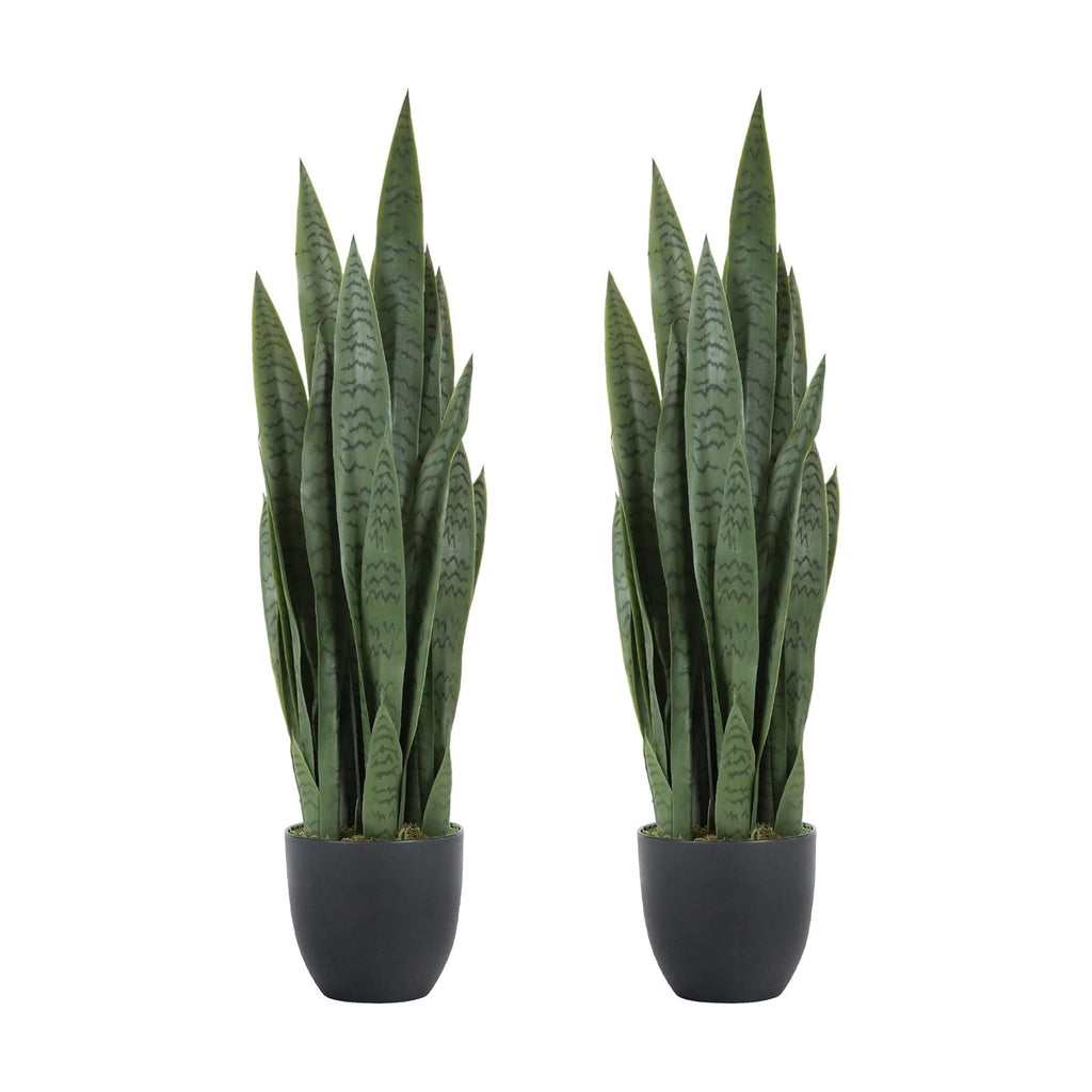 Worth Garden 3ft Artificial Snake Plant Fake Sansevieria Indoor Outdoor, 28 Thick Leaves Lifelike Faux Silk Plant, Home
