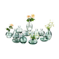 Glasseam Glass Bud Vase for Centerpieces: 12Pcs Green Mini Small Vases Bulk