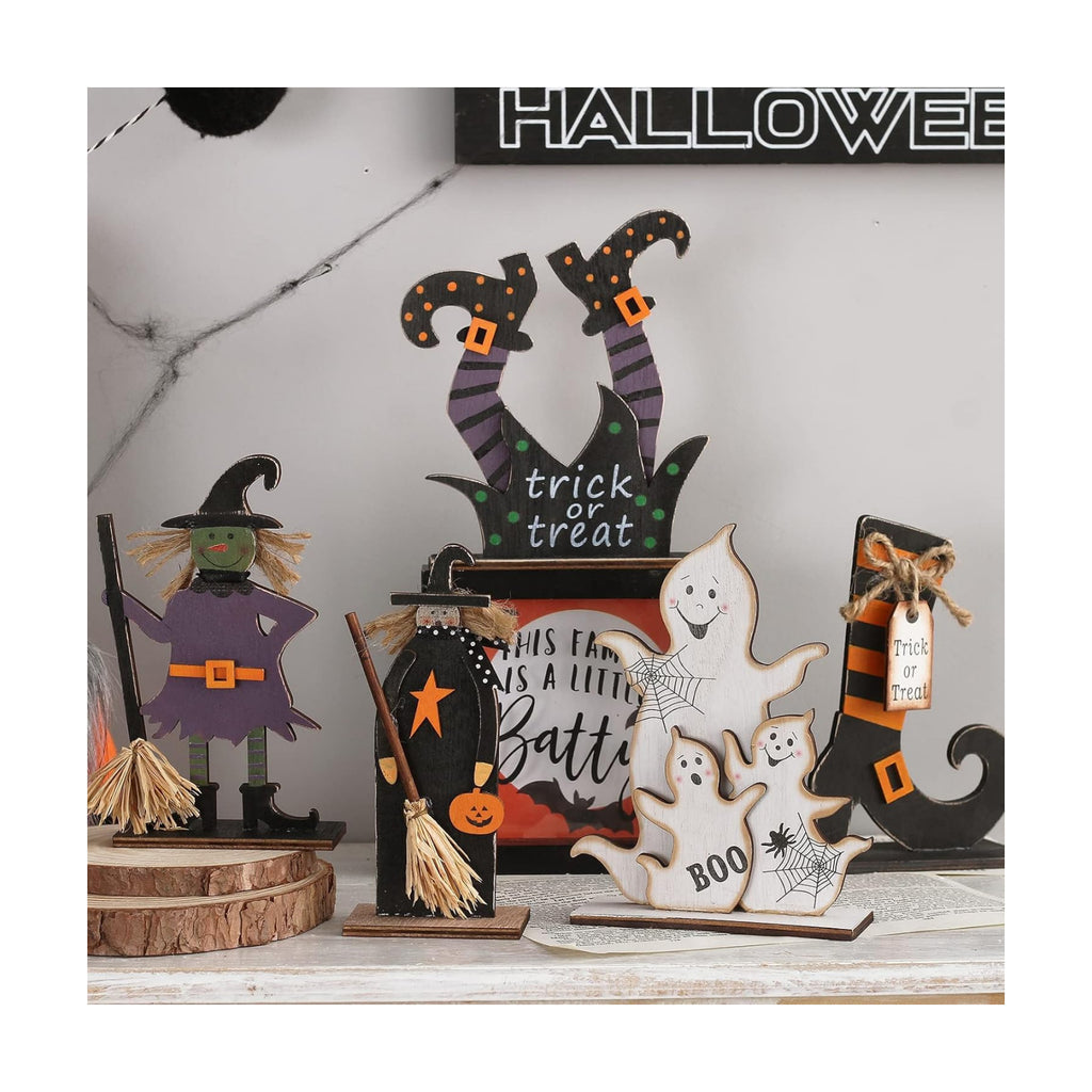 5PCS Halloween Witch/Ghost/Shoes Decoration for Indoor Home Table Decor