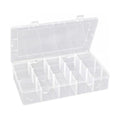 Hlotmeky Plastic Organizer Box with Dividers Bead Organizer 15 Large Grids Tackle box Organizer Clear Snackle Box Container