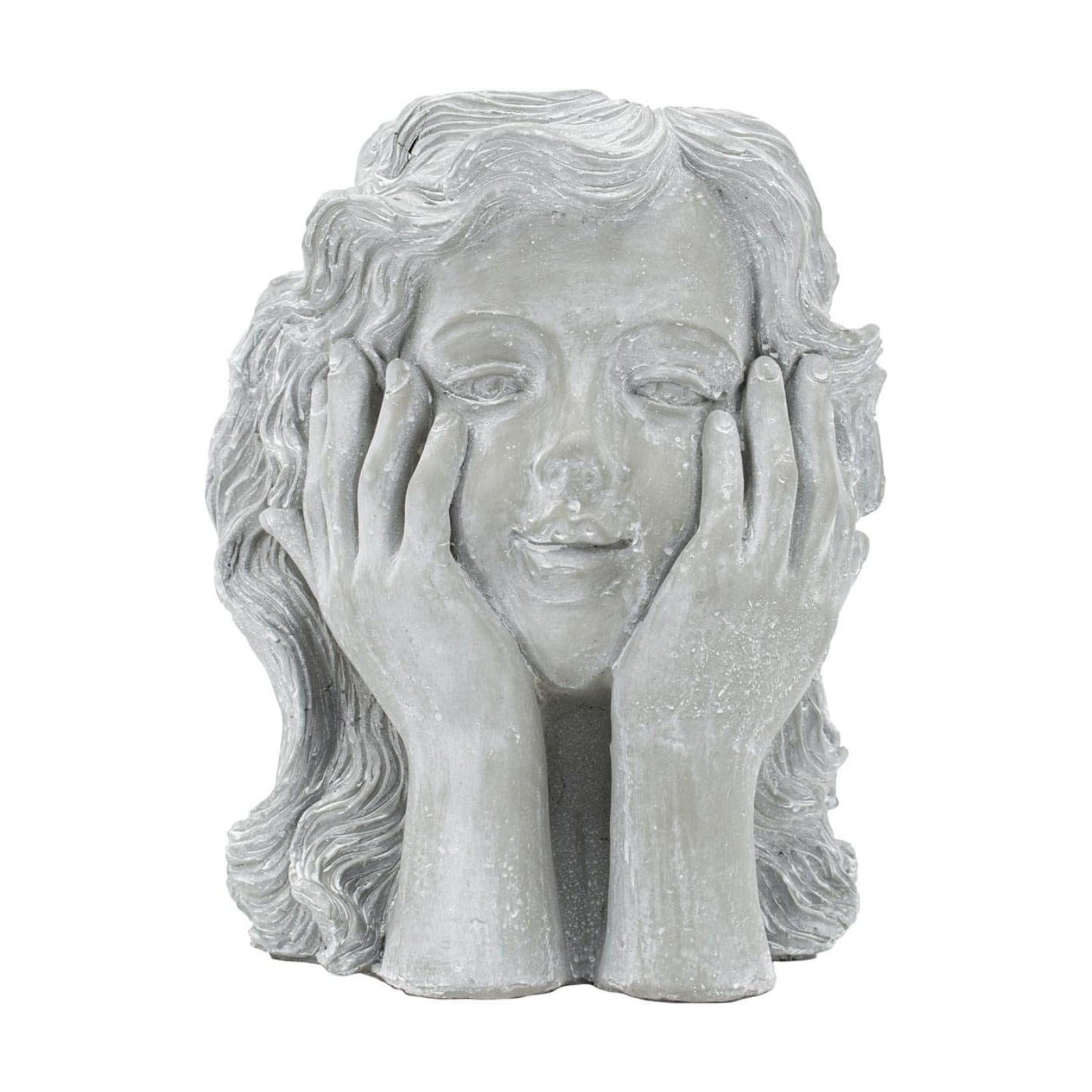 A&B Home Face Flower Pot Head Planter - Indoor Outdoor Cement Planter Flower Vase, Face Planter for Patio Garden Yard