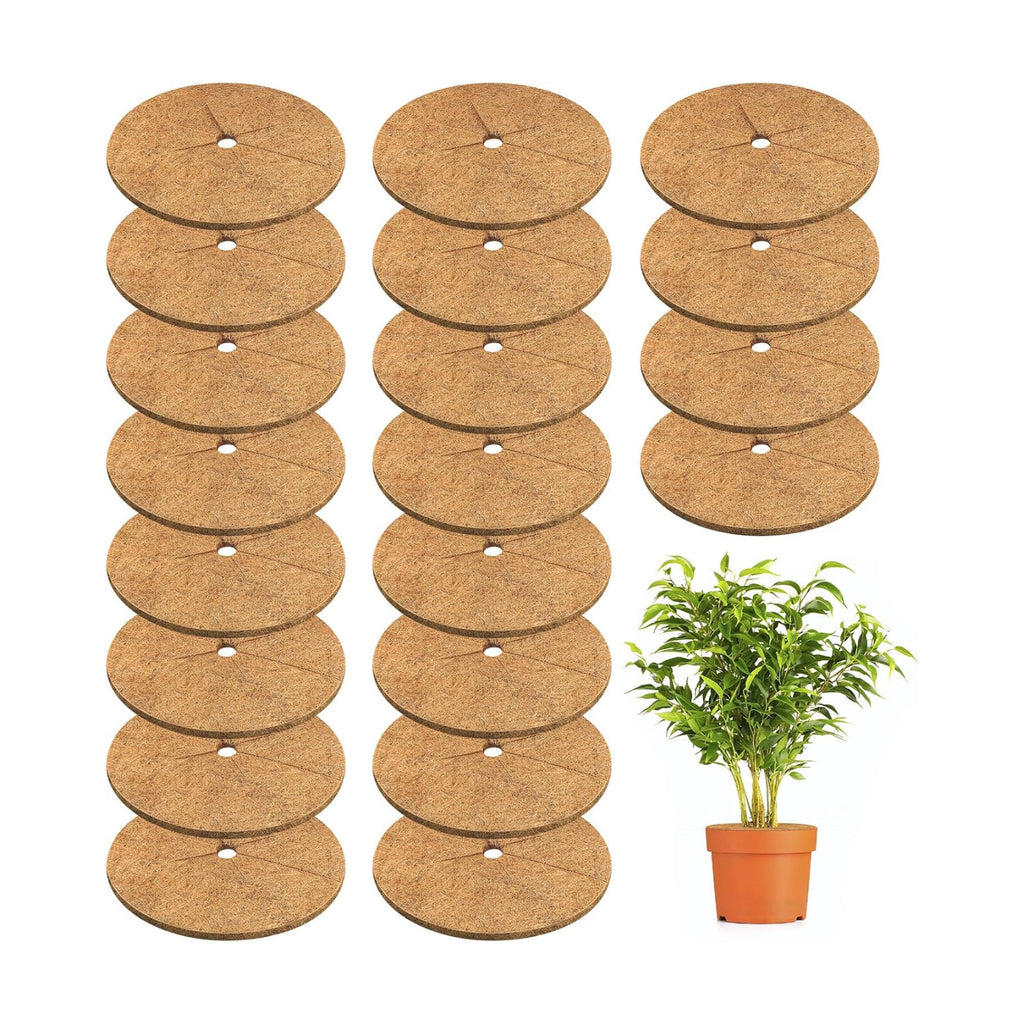 20 Pack Coconut Fiber Mulch Ring Tree Plant Protector Mat, 11.8 Inch | Natural Coco Coir Tree Mulch Ring Plant Pot Soil
