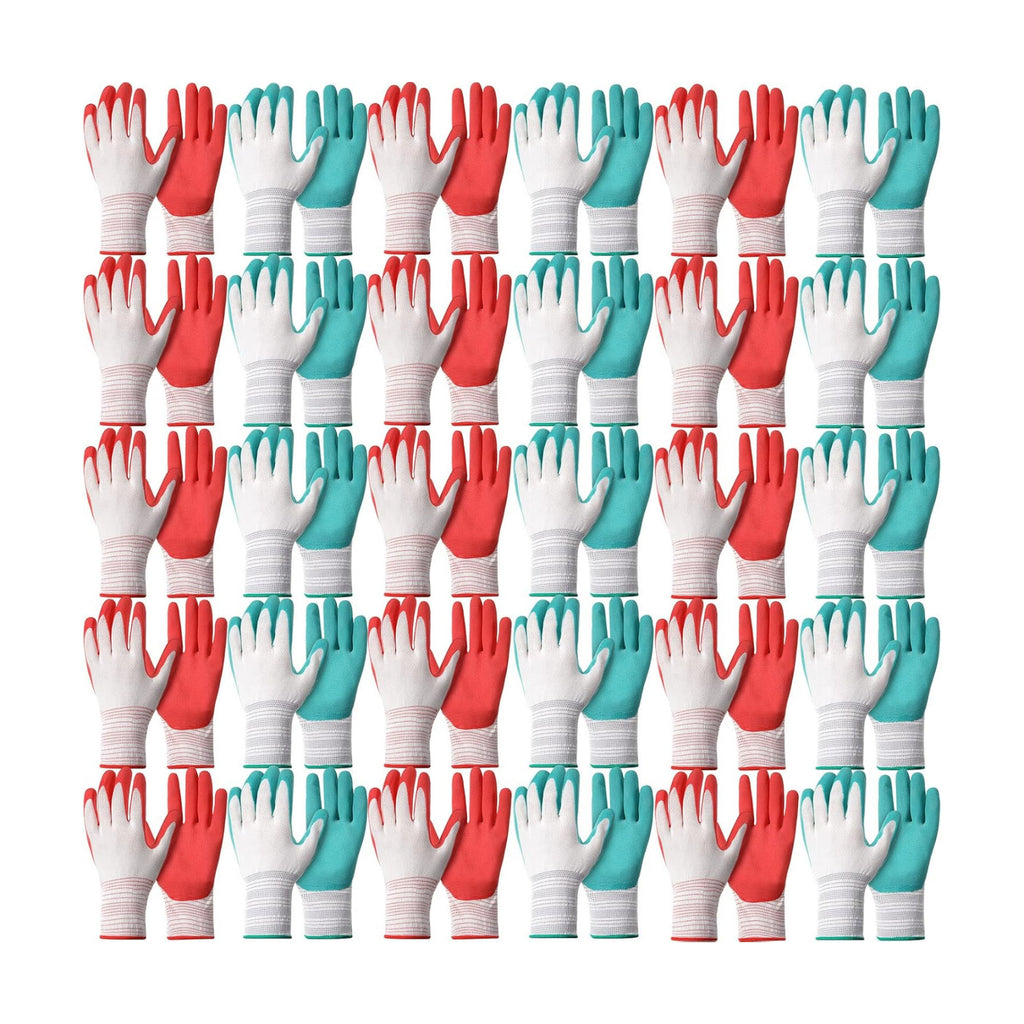 Potchen 32 Pairs Garden Gloves for Women Ladies' Gardening Gloves Bulk Breathable Rubber Coated for Yard Garden