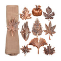 Remerry 9 pcsThanksgiving Napkin Rings Set Fall Autumn Metal Holders