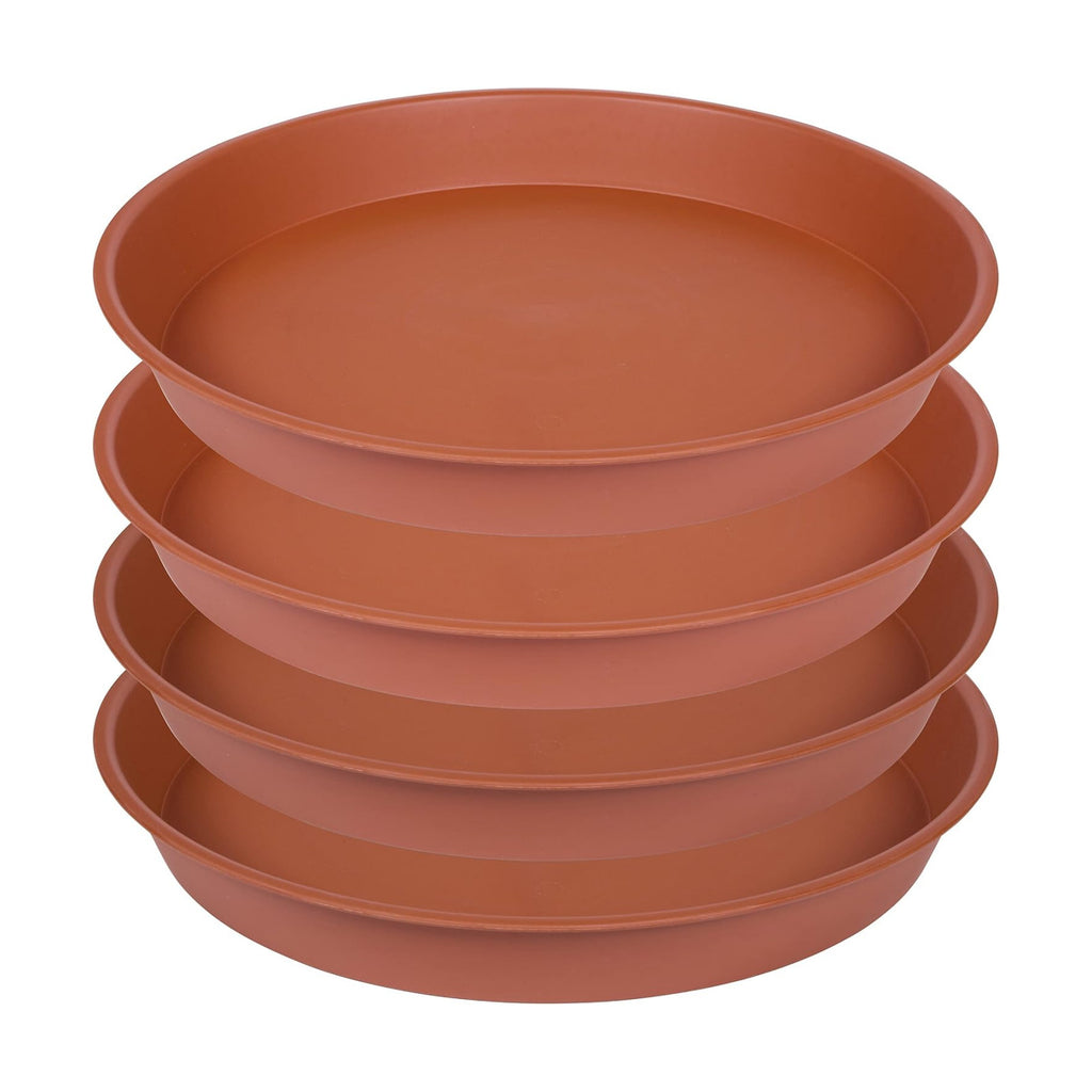 4 Pack Plant Saucer, 13 14 16 18 inch Heavy Duty Plastic Plant Saucer Round, Plant Tray for Pots, Flower Plant Saucers