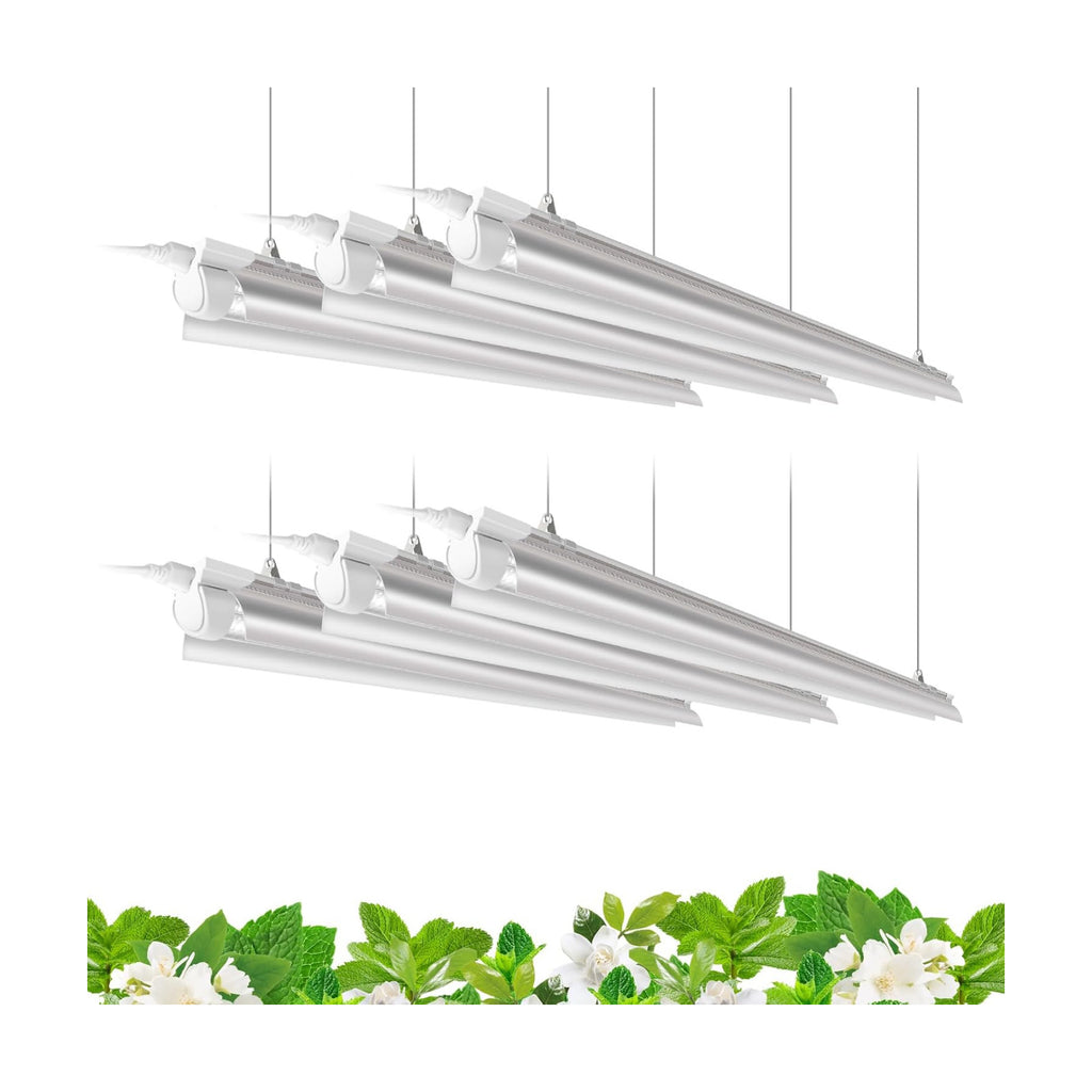 Barrina Plant Grow Lights, 4FT 5000K Full Spectrum Daylight White, 6 Packs | 252W(6 x 42W, 1400W Equivalent), T8 LED