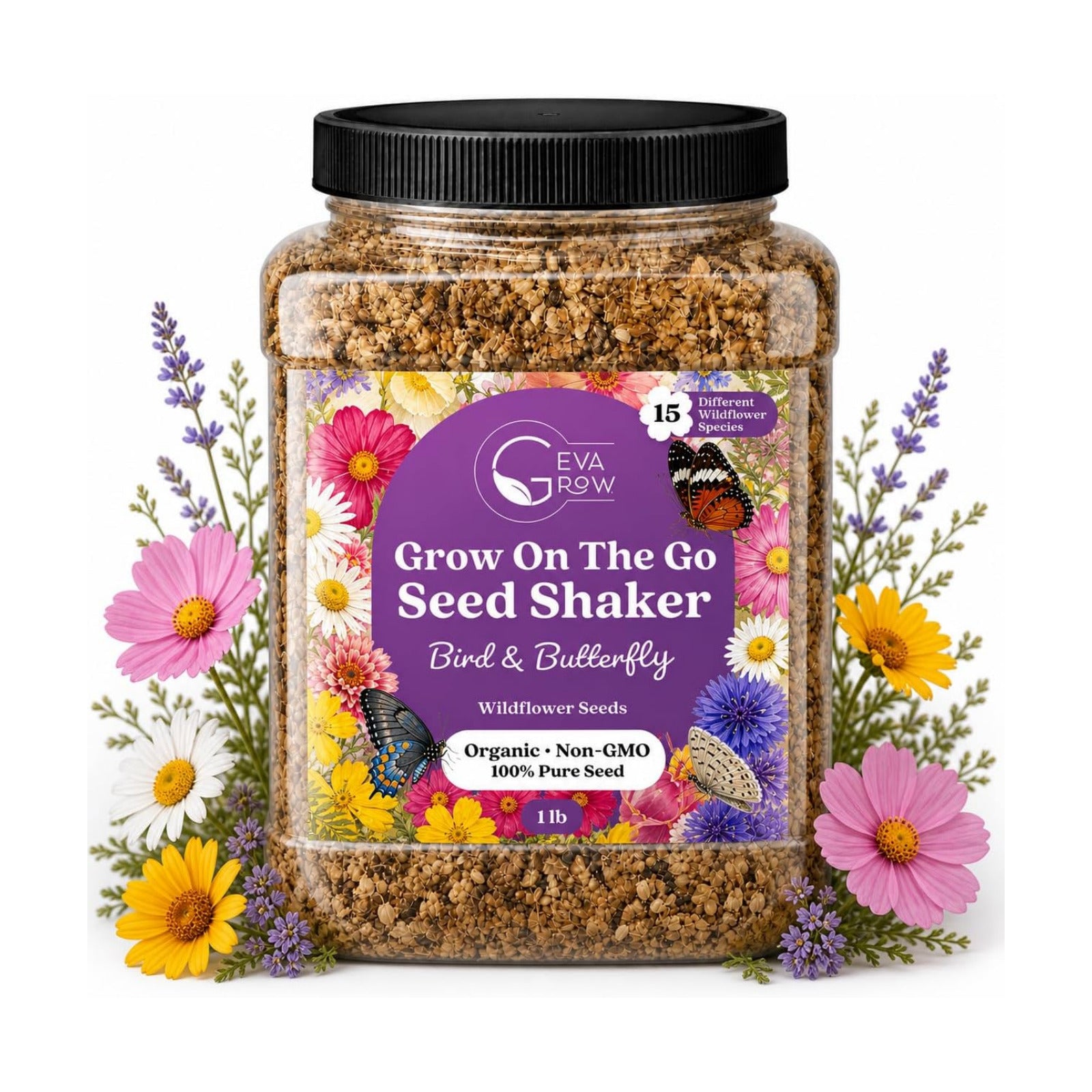 Bulk Wildflower Seed - Bird & Butterfly Garden Seed Mix | Bulk 300,000+ Annual & Perennial Flower Seeds for Planting