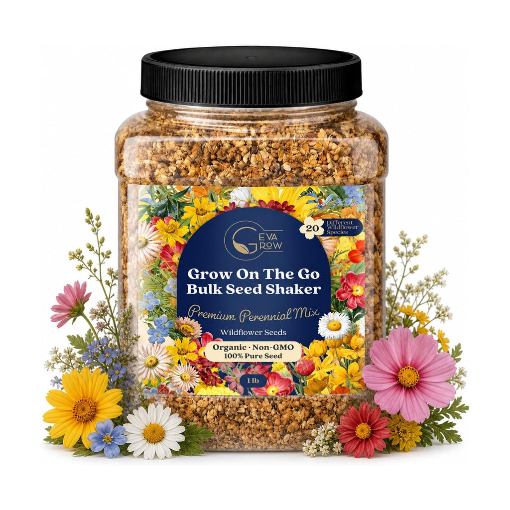 Bulk Wildflower Seed Shaker – Perennial Flower Seeds Mix to Plant Anywhere, by Geva Grow | 20 - Different Type