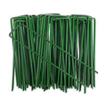 6 Inch Garden Stakes Galvanized Landscape Staples Green U-Type Turf Staples for Artificial Grass Rust Proof Sod Pins
