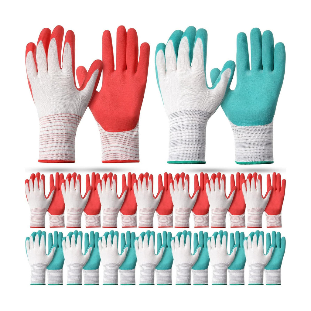 Potchen 20 Pairs Garden Gloves for Women, Ladies' Gardening Gloves Bulk | Breathable, Rubber Coated, Protective Work