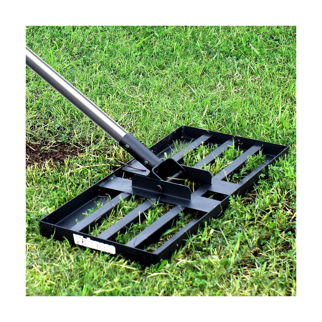 Walensee Lawn Leveling Rake, Reinforced Leveler with 6.5FT Steel Handle | 17X10 Inch Steel Head, Topdressing Spreader