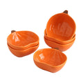 Orange Pumpkin Bowls, 6 oz Ceramic Ramekins, Set of 6