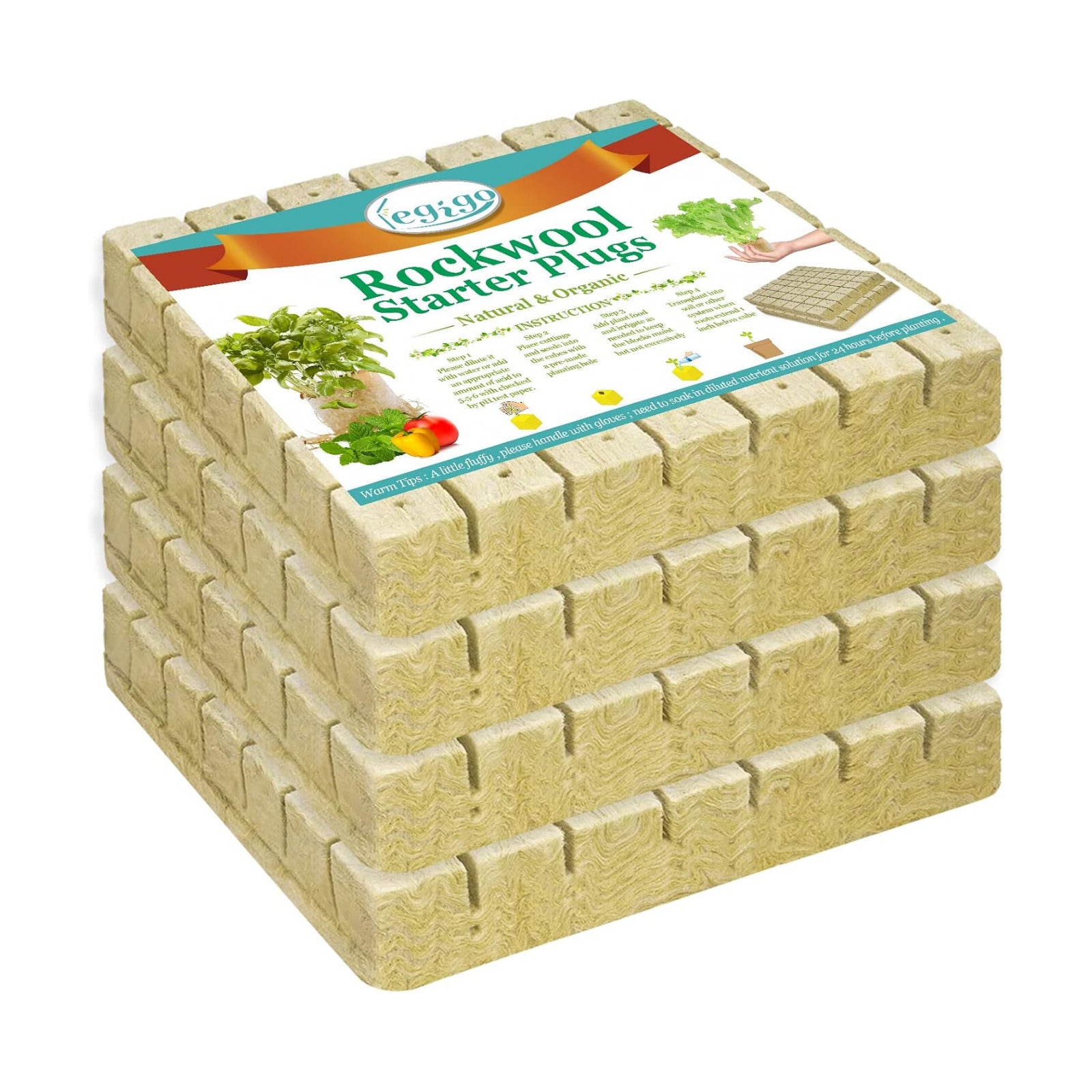 1.5 Inch Rockwool Cubes for Hydroponics Seed Starter, Rock Wool Planting Cubes Hydroponic Garden Grow Plugs for
