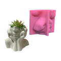 Abstract Face Flower Pot Silicone Mold Succulent Planter Vase Plaster Concrete Mold Candle Pen Holder Mold Cement Clay