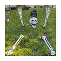 Halloween Skeleton Stakes Decorations, Realistic Skeleton Halloween Decor, Hallo-ween Ske-leton Head and Arms with a Stake for Halloween Yard Scary Skeleton Decor 5pcs