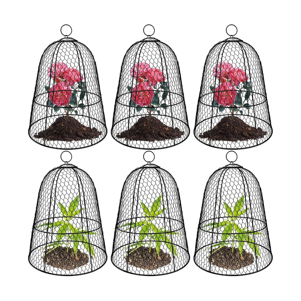 6 Pack Garden Chicken Wire Cloche,19" x 14" Large Plant Protector Cover for Keeping Squirrels,Rabbits,Bunny Chickens