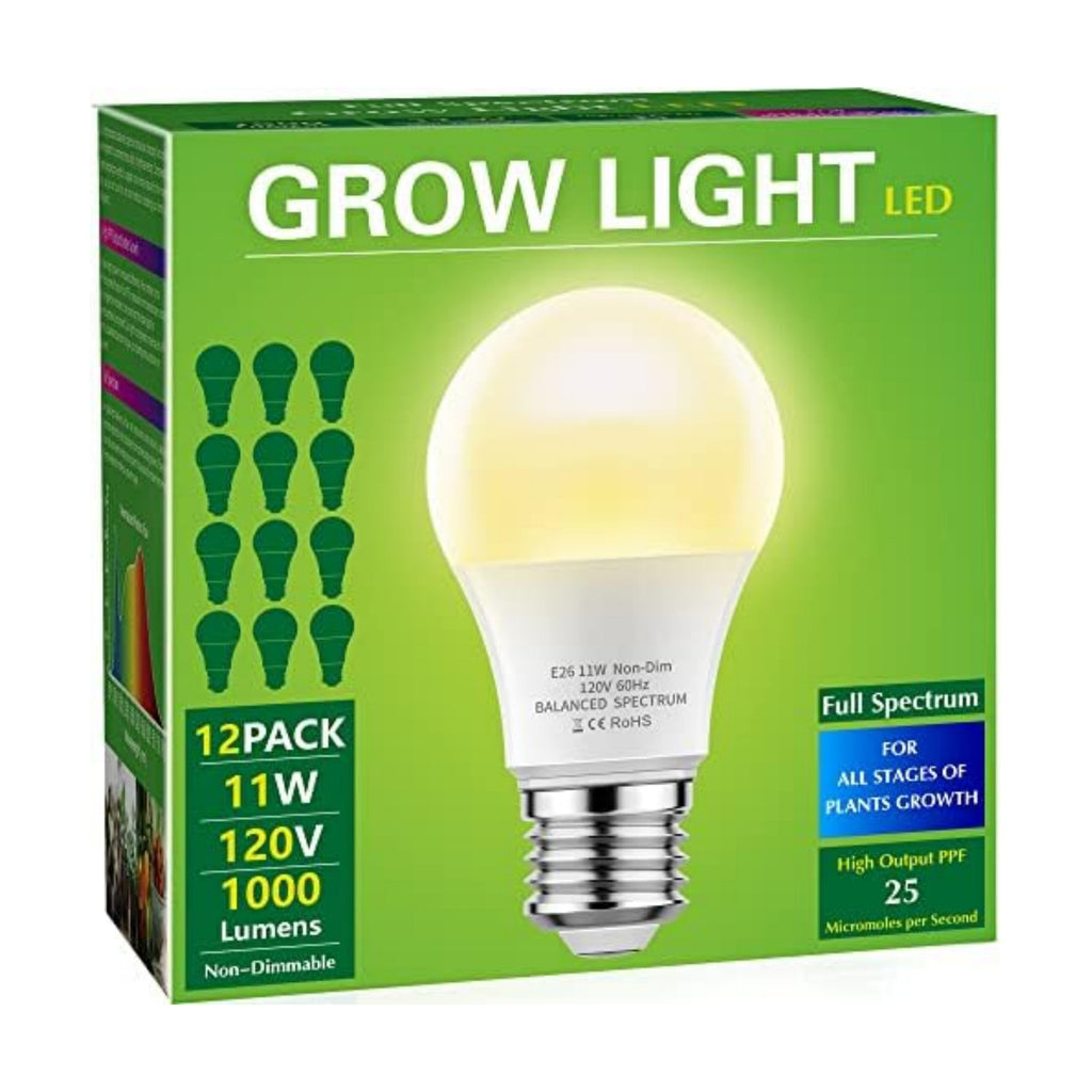 Briignite Grow Light Bulbs, LED Grow Light Bulb A19 Bulb, Full Spectrum