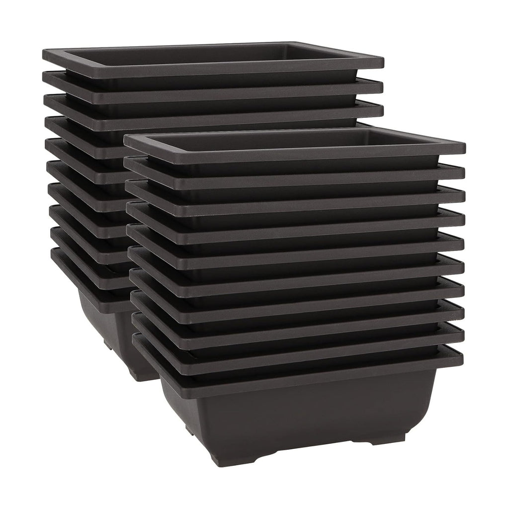 MANCHAP 20 PCS 8.9 Inch Plastic Bonsai Training Pots, Rectangular Bonsai Tree Planter Pot for Garden, Yard, Office