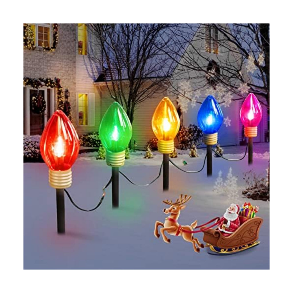 Jumbo C9 Christmas Pathway Lights Outdoor - 8.5 Feet 5 LED C9 Walkway Light