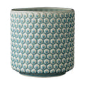 Nordring Stoneware Flower Pot – 6’’ Sky Blue Planter with Polka Dots – Modern Ceramic Pot with Crackle Glaze – No