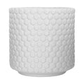 Nordring Stoneware Flower Pot – 6’’ White Planter with Polka Dots – Modern Ceramic Pot with Crackle Glaze – No Drainage