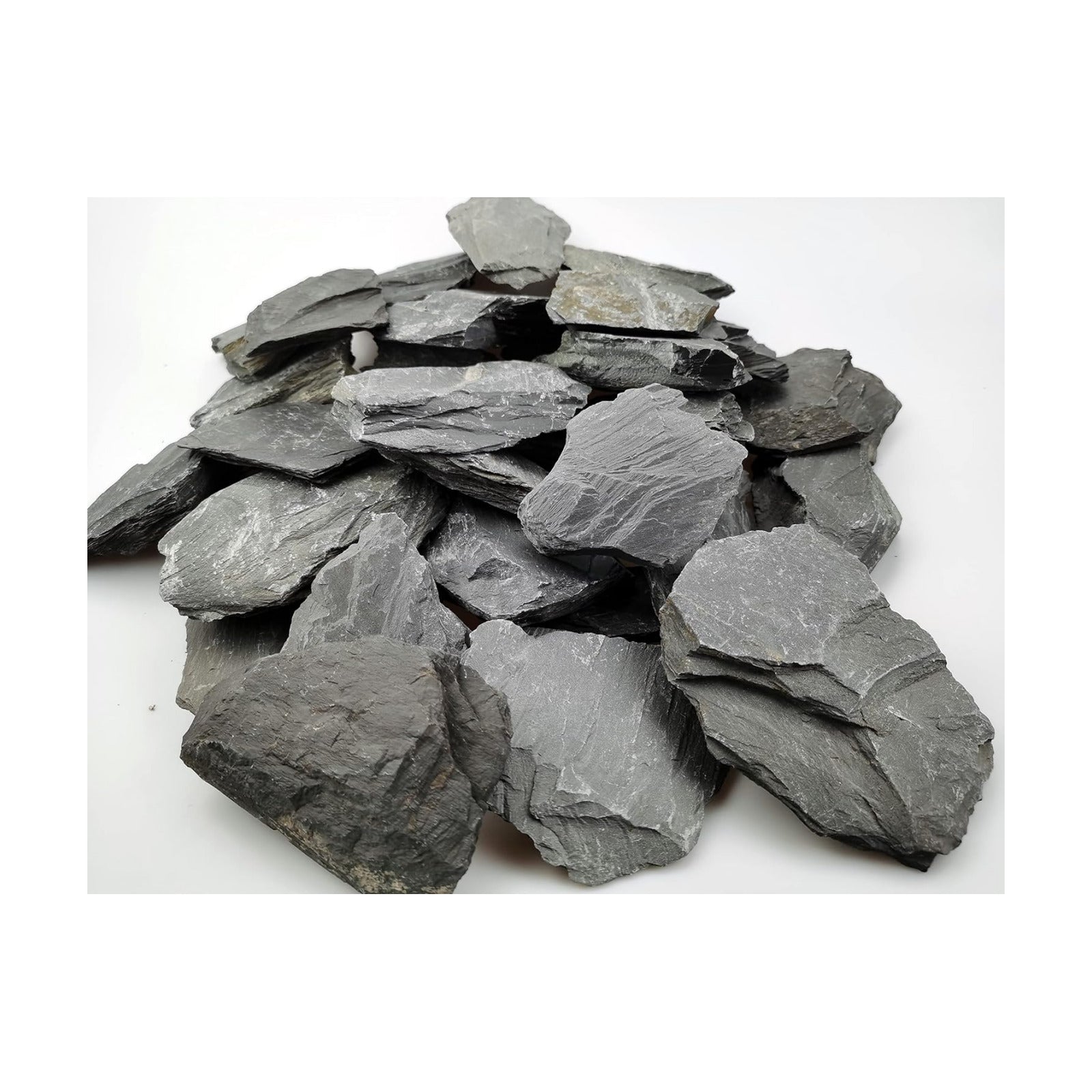 Voulosimi Natural Slate Rocks PH Neutral Stone Perfect Rocks for Aquariums, Landscaping Model,Tank Decoration,Amphibian