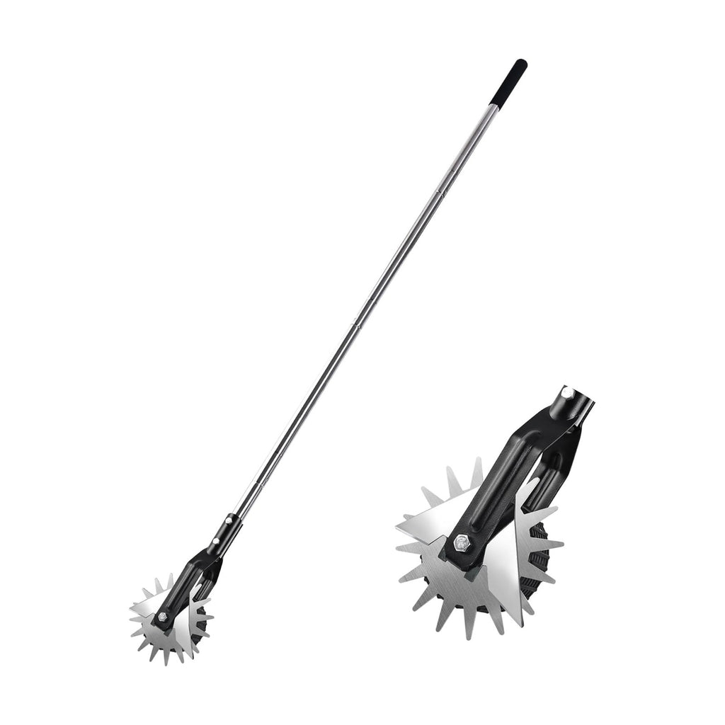 BARAYSTUS Wheel Rotary Edger Lawn Tool, Grass Edge Trimmer, Sidewalk Manual Lawn Edger, Strong 3 Sections Stainless