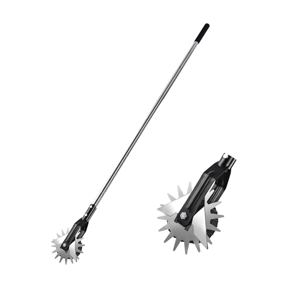 BARAYSTUS Wheel Rotary Edger Lawn Tool, Grass Edge Trimmer, Sidewalk Manual Lawn Edger, Strong 3 Sections Stainless