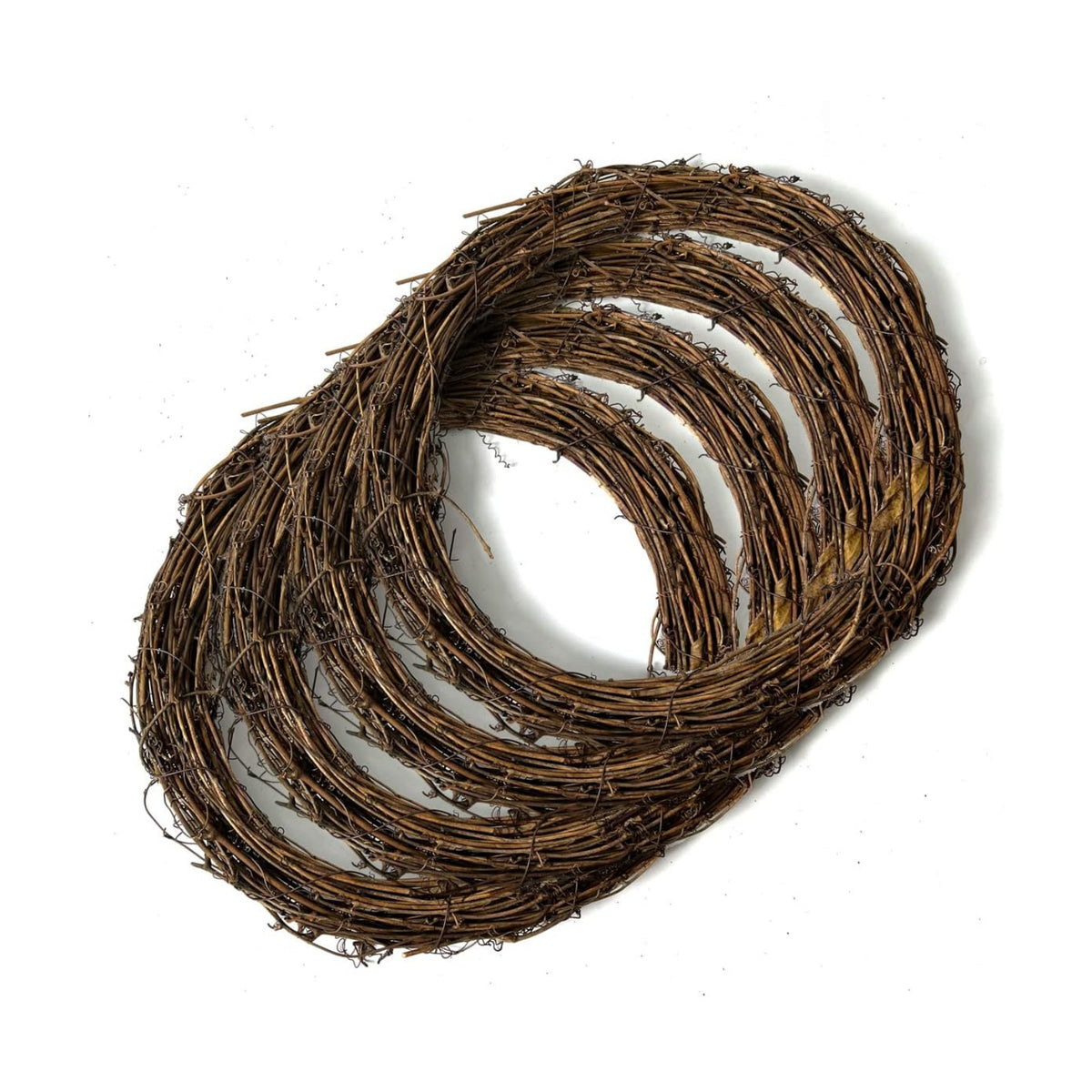 Worown 4-Pack 12 Inch Natural Grapevine Wreaths, Rattan Vine Wreath for DIY Christmas Crafts, Front Door Wall Hanging, Wedding and Party Decorations