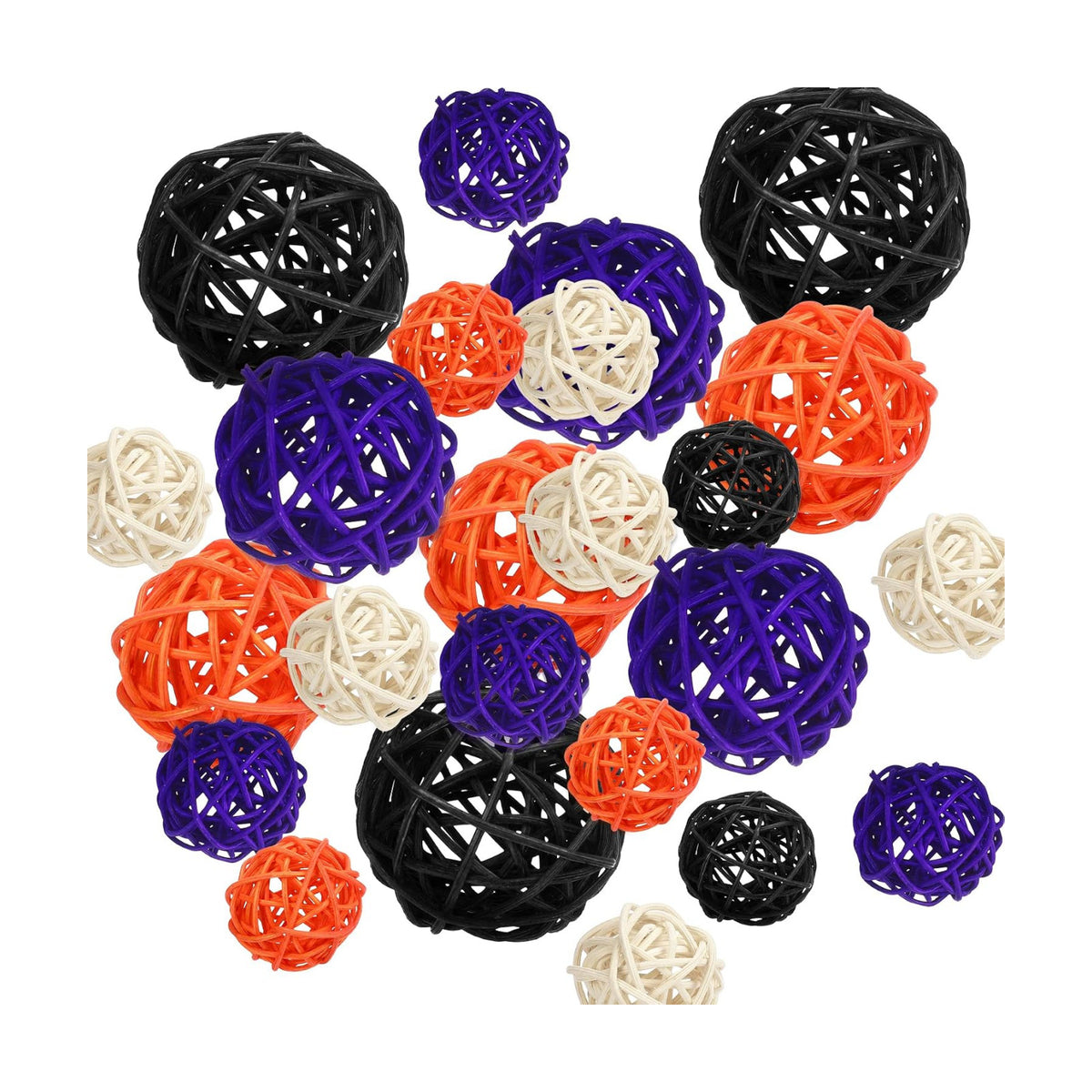 SANNIX 40 Pack Halloween Decorations Rattan Balls, Wicker Balls Home Decor