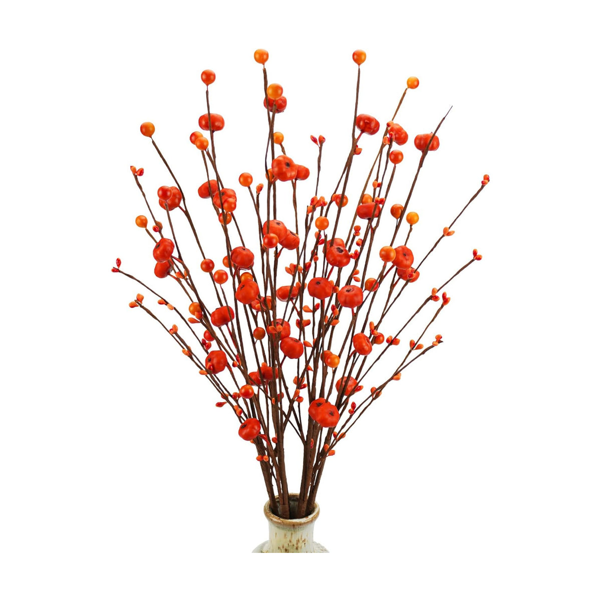 6Pcs Artificial Berry Stems 24" with Fall Flowers,Home Decor Autumn