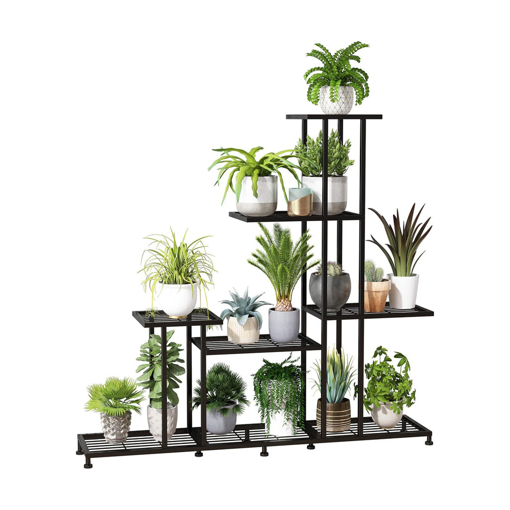 Twhep Heavy Duty Metal Plant Stand, 5 Tiers Multifunctional Plant Stand for Indoor Outdoor, for Tall Large Rack for