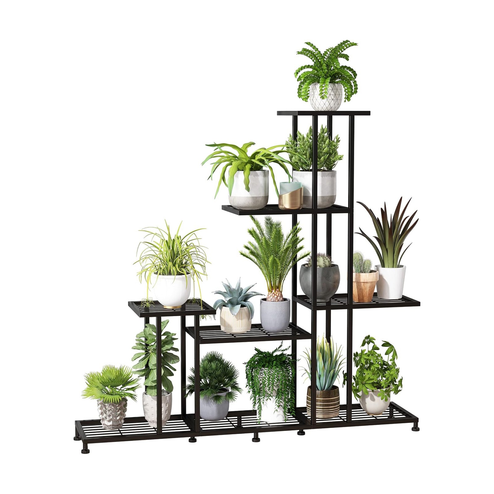 Twhep Heavy Duty Metal Plant Stand, 5 Tiers Multifunctional Plant Stand for Indoor Outdoor, for Tall Large Rack for
