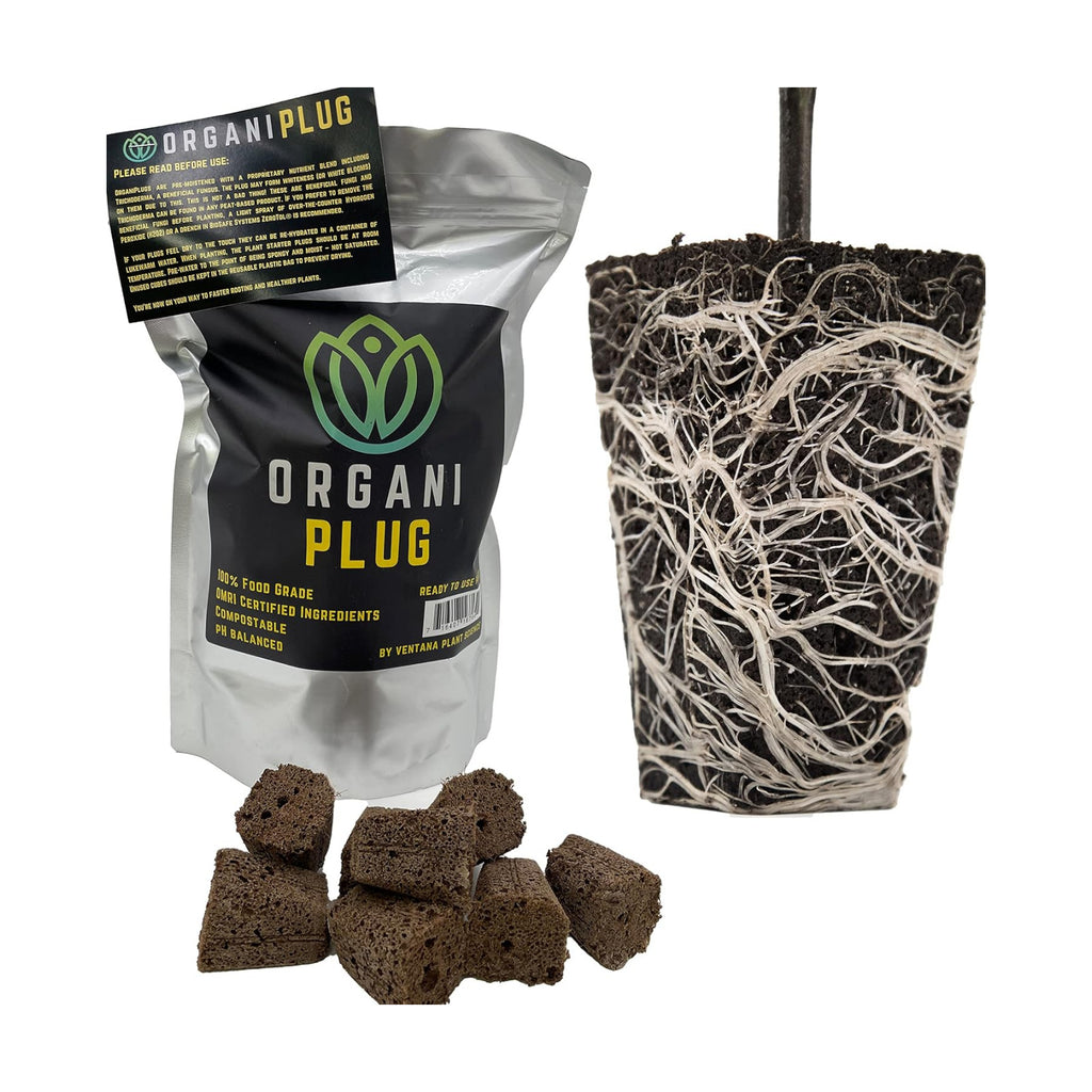 VPS OrganiPlug Hydroponic Seed Starter Plugs, 50 Pack, Rapid Root Planting Pods for Seedling, Clone, Cutting, Promotes