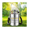 1.5Gal Stainless Steel Pump Up Sprayer Reinforced Hose, Hand Pump Sprayer with Pressure Gauge&Safety Valve, Adjustable