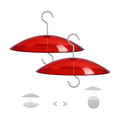 8" Mini Plastic Rain Cover for Bird Feeder, 2-Pack Red Weather Guard Dome