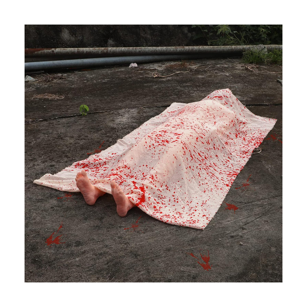 5.4ft Halloween Decorations Outdoor Props - Scary Hallowmas Back from The Grave Dead Victim Prop for Haunted House Party Decor(Assembly Needed) Red