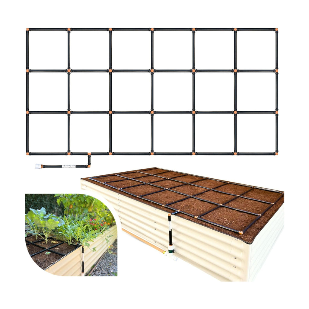 Garden Grid 3x6 | Raised Bed Watering System | Prebuilt Irrigation | 2-Min Setup Raised Garden Bed Watering System;