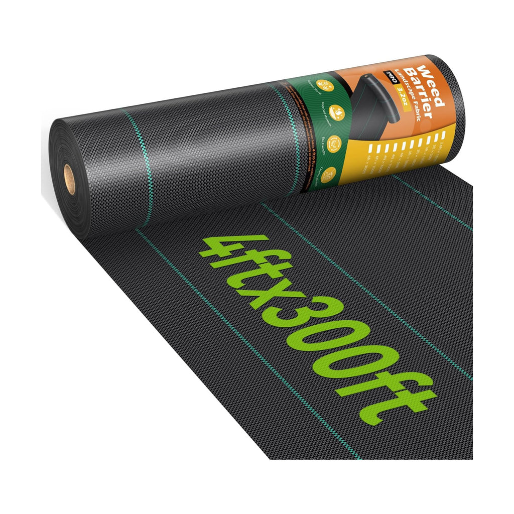 Weed Barrier Fabric 4ft x 300ft Heavy Duty Landscape Fabric | 3.2oz Woven Weed Control Fabric, UV Resistant Weed Block
