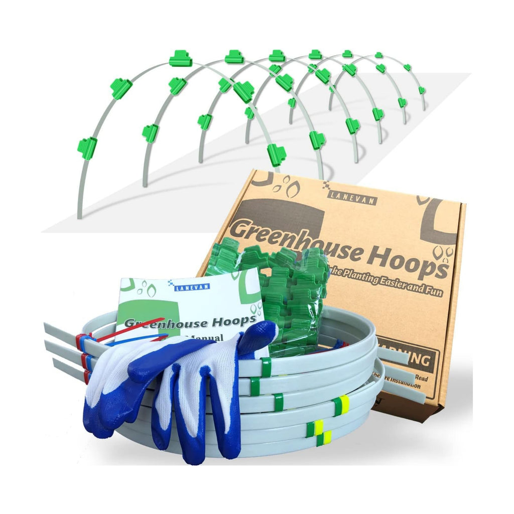 Greenhouse Hoops for 2-4ft Wide Raised Beds, 6.56ft Long Super Bendable Fiberglass Garden Hoops, Weather Resistant Grow