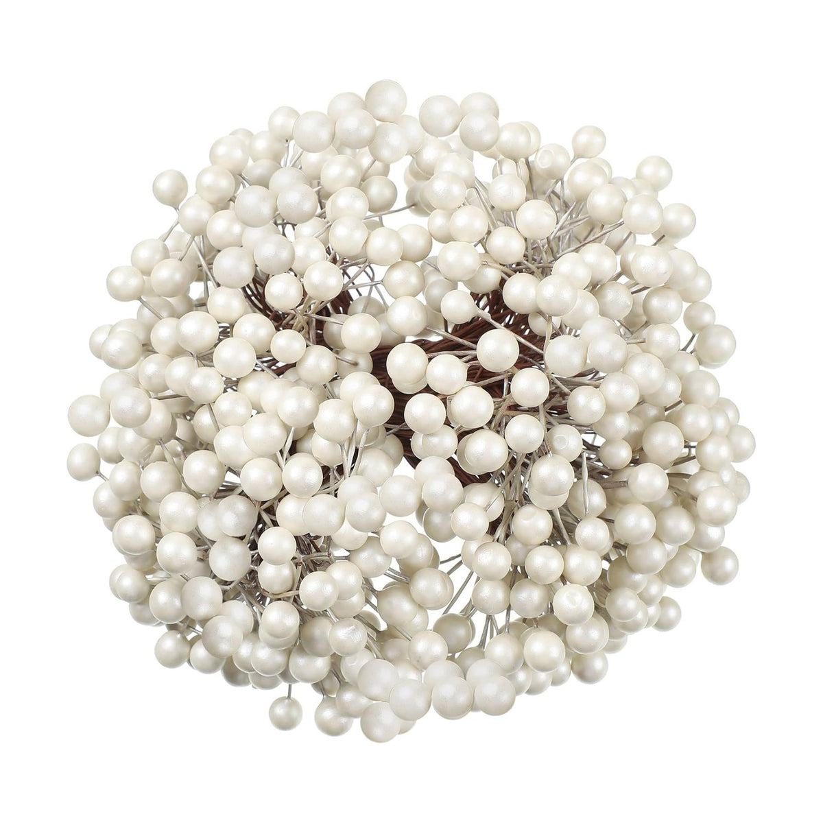 BBTO Artificial Holly Berries on Wire Stems, 250 Stems with 500 Pieces 8 mm Fake Berries for Christmas Tree Decorations Wreath Craft Use Wedding Party Favor (White)