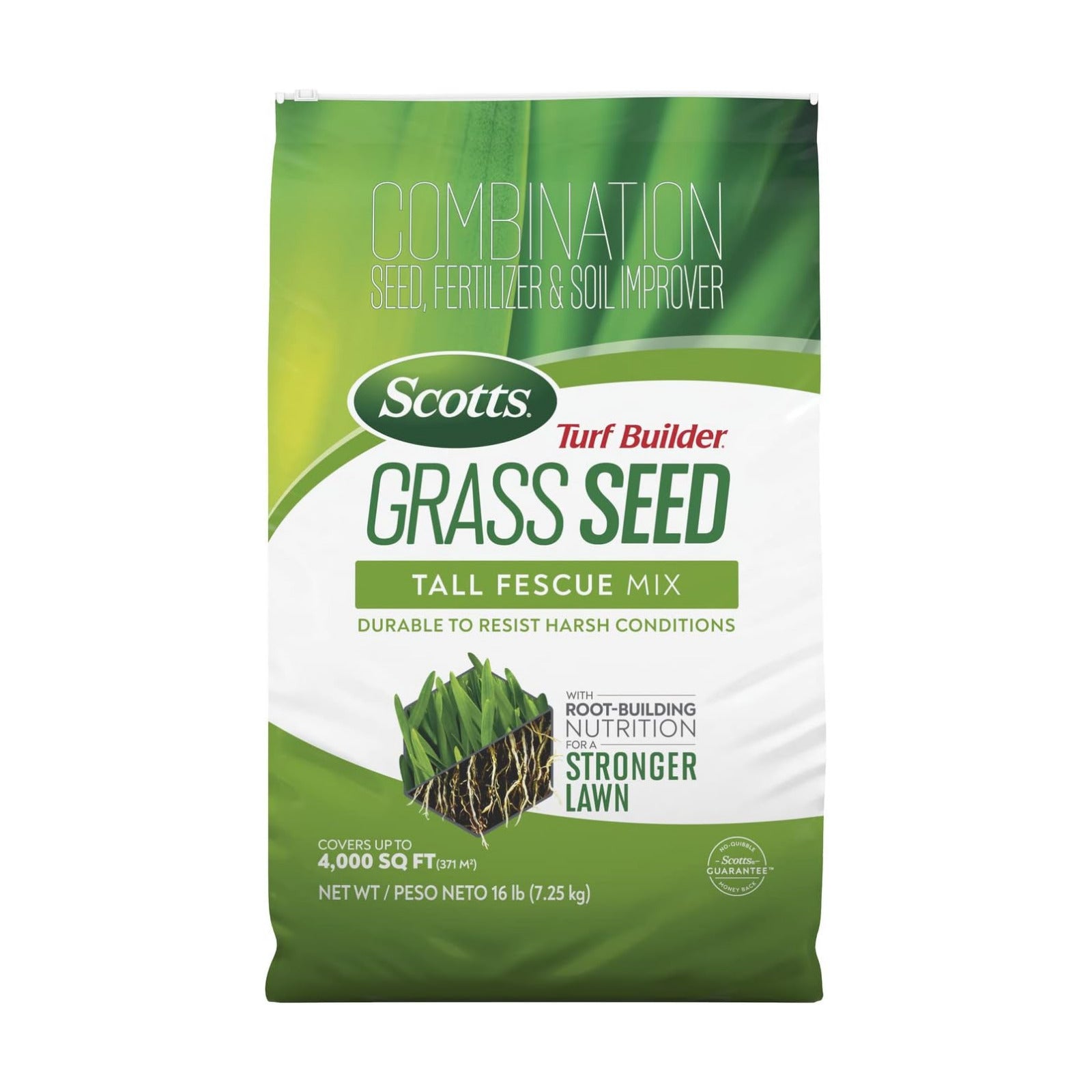Scotts Turf Builder Grass Seed Tall Fescue Mix, 16 lbs. | Durable to Resist Harsh Conditions, Lawn Seed, Grass