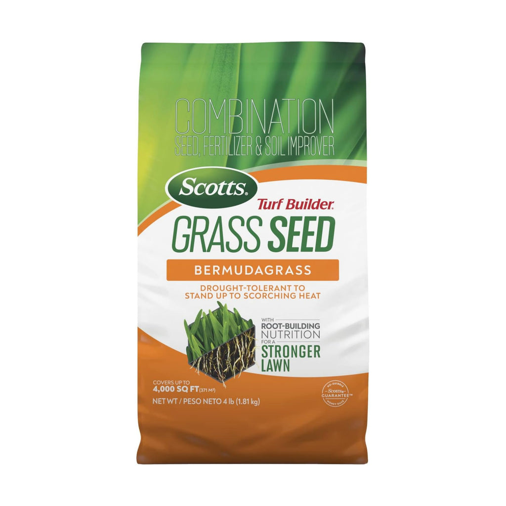 Scotts Turf Builder Grass Seed Bermudagrass, 4 lbs. | Lawn Seed with Grass Fertilizer and Soil Improver