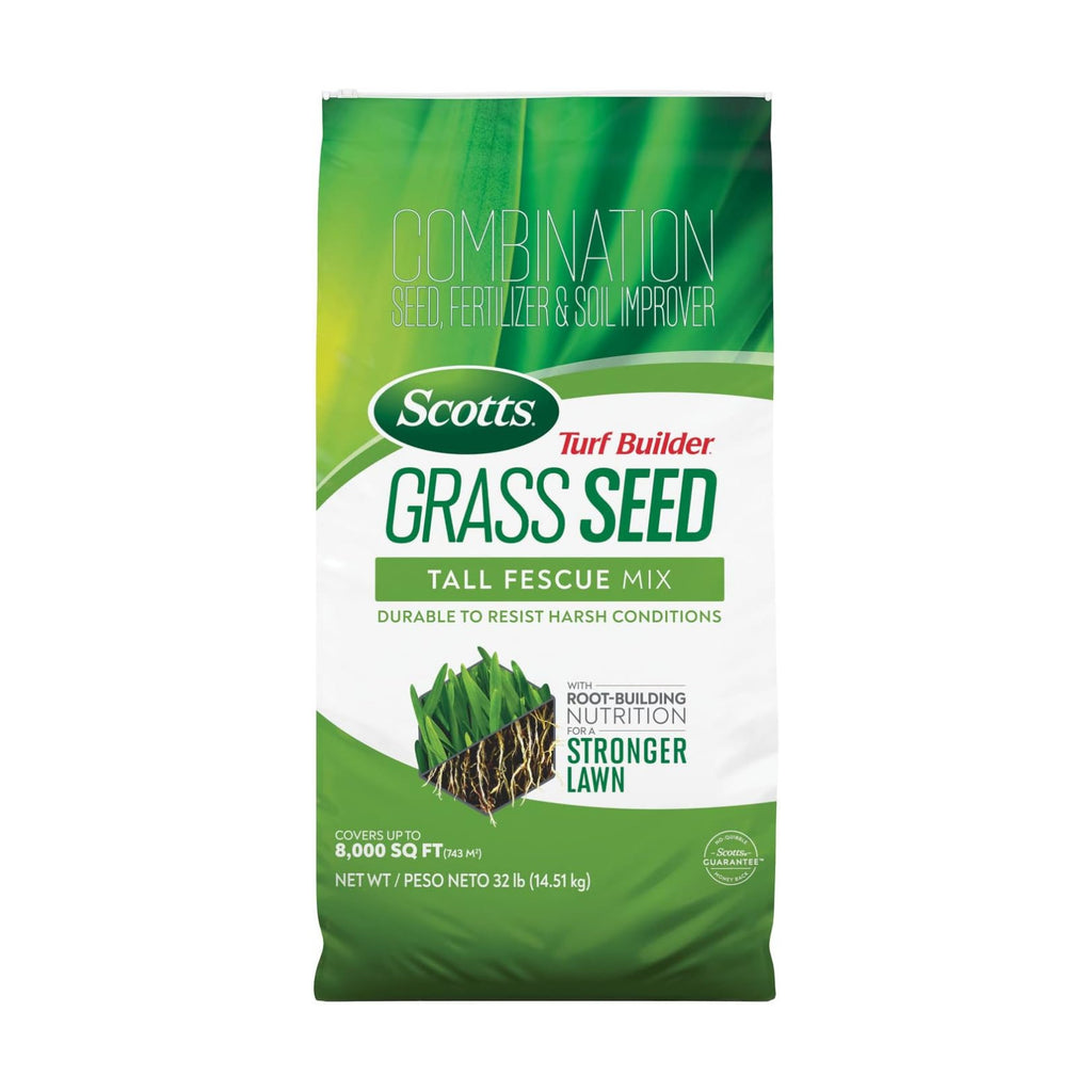 Scotts Turf Builder Grass Seed Tall Fescue Mix, 32 lbs. | Durable to Resist Harsh Conditions, Lawn Seed, Grass
